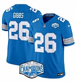 Men's Detroit Lions #26 Jahmyr Gibbs Blue 2024 NFC North Champions F.U.S.E. Vapor Limited Stitched Jersey,baseball caps,new era cap wholesale,wholesale hats